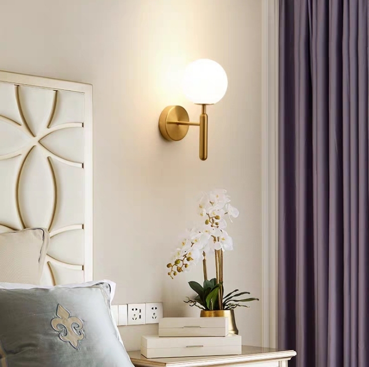 INSPIRE Modern Glass Luxury Wall Lamp Hotel Home Decor LED Indoor Light Black Gold Bedroom Wall Light Lamp