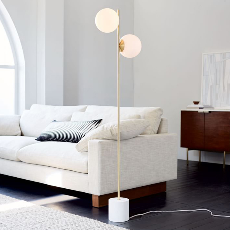Modern Floor Stand Light Marble Base Gold Led Corner Floor Stand Lamp for Hotel Room
