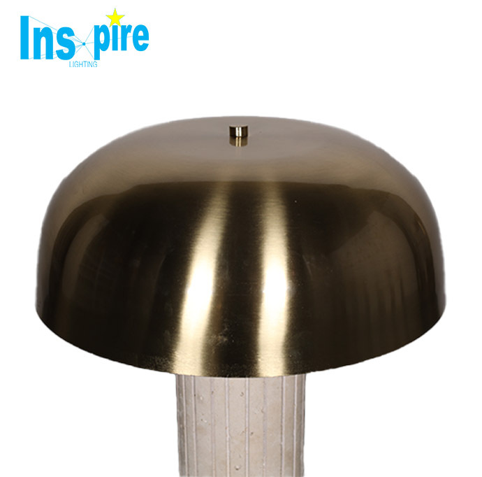 Nordic Retro Mushroom Table Lamp Led Metal Travertine Hotel Bedside Lamp Home Decor Lighting Table Lamp