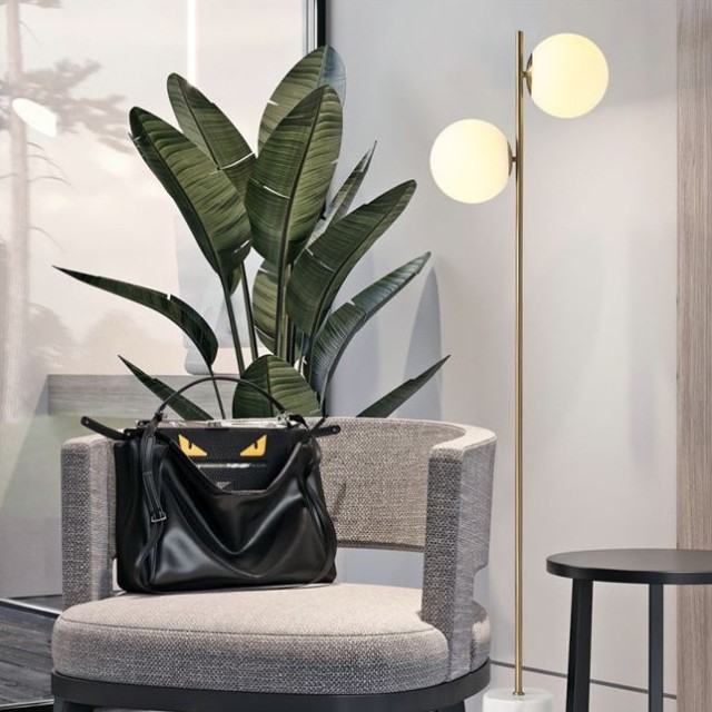 Modern Floor Stand Light Marble Base Gold Led Corner Floor Stand Lamp for Hotel Room