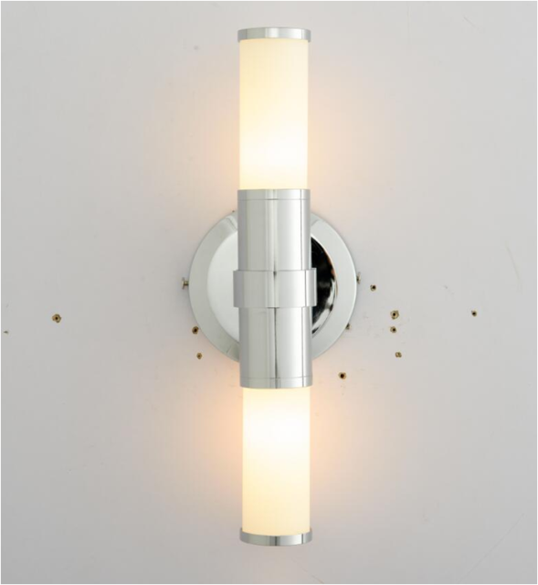 Modern Art Deco Glass Tube Lampshade Double Lighting Heads Wall Lamp for Bedroom