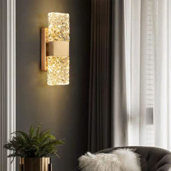 Modern Indoor Decoration Glass Wall Light LED Warm Sconce Luxury Design for Hotel Bedroom Decor Bedside Wall Lamp