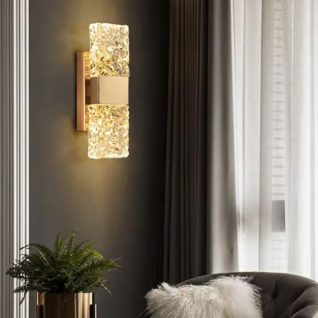 Modern Indoor Decoration Glass Wall Light LED Warm Sconce Luxury Design for Hotel Bedroom Decor Bedside Wall Lamp