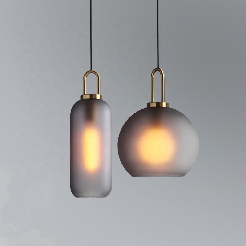 Indoor Cluster E27 Smoke Grey Glass Chandelier Modern Home Lighting Bubble Ball LED Ceiling Pendant Light for Living Room