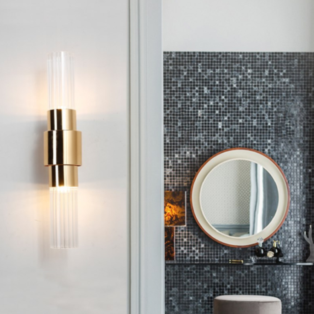 Chromed Glass Wall Lamp Modern Gold Wall Lamp for Hotel Decoration