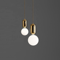 Hotel Farmhouse Ceiling Modern White Creative Glass Ball Bulb Shape Chandelier Pendant Light for Living Room Kitchen Island