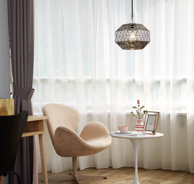 Modern Creative Ceiling Lamp Elegant Glass Metal Gold Round Pendant Light for Hotel Living Room Bedroom