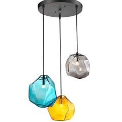 Modern High Quality Nordic Design Living Room Colorful Hanging Lamps Geometric Glass Pendant Light