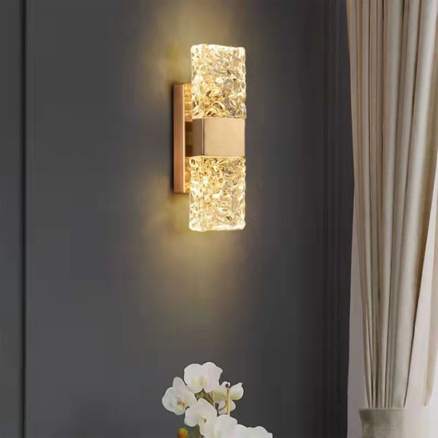Modern Indoor Decoration Glass Wall Light LED Warm Sconce Luxury Design for Hotel Bedroom Decor Bedside Wall Lamp