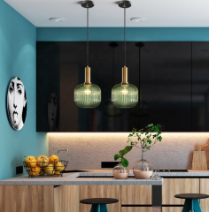 Hotel Lobby Bedroom Wholesales Modern Nordic Indoor Decoration Copper Glass Brass LED Chandelier Pendant Light