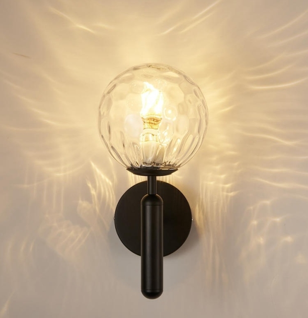 INSPIRE Modern Glass Luxury Wall Lamp Hotel Home Decor LED Indoor Light Black Gold Bedroom Wall Light Lamp