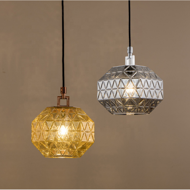 Modern Creative Ceiling Lamp Elegant Glass Metal Gold Round Pendant Light for Hotel Living Room Bedroom