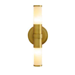 Modern Art Deco Glass Tube Lampshade Double Lighting Heads Wall Lamp for Bedroom