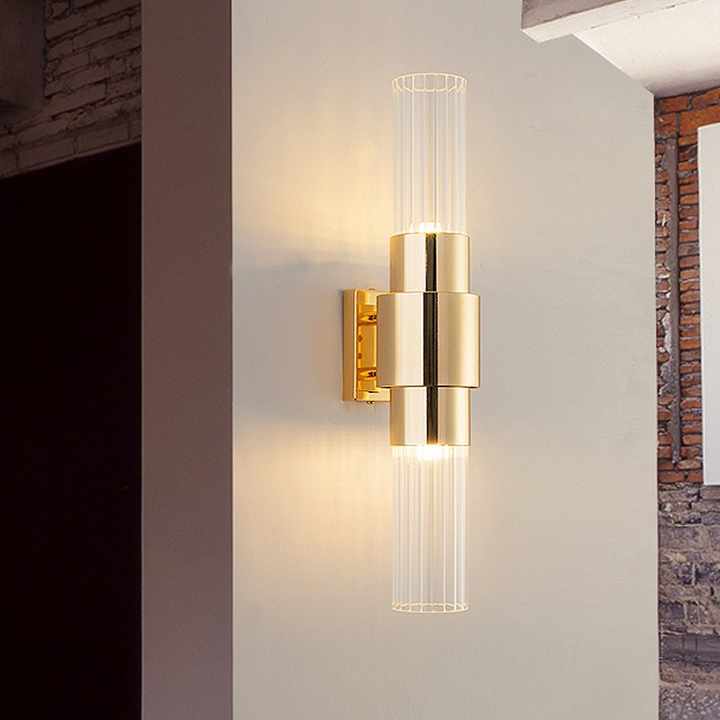 Chromed Glass Wall Lamp Modern Gold Wall Lamp for Hotel Decoration