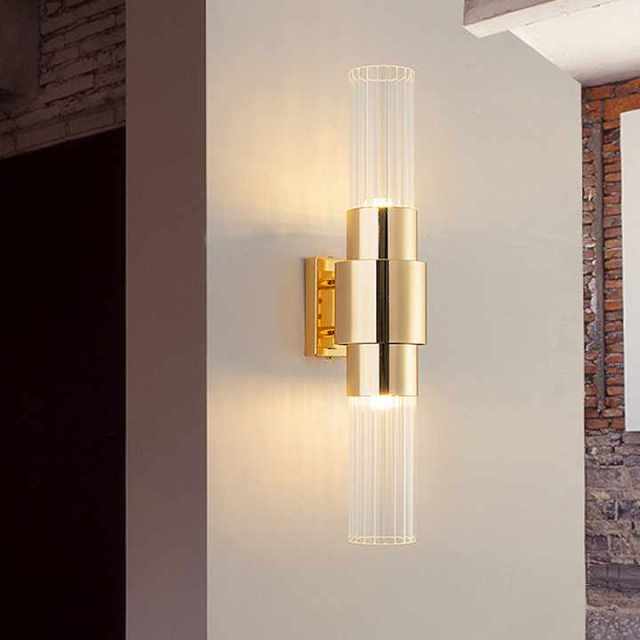Chromed Glass Wall Lamp Modern Gold Wall Lamp for Hotel Decoration