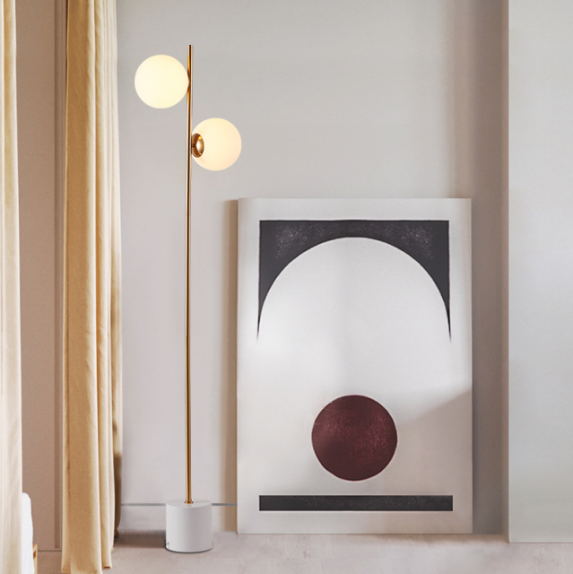 Modern Floor Stand Light Marble Base Gold Led Corner Floor Stand Lamp for Hotel Room