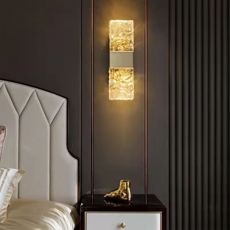 Modern Indoor Decoration Glass Wall Light LED Warm Sconce Luxury Design for Hotel Bedroom Decor Bedside Wall Lamp