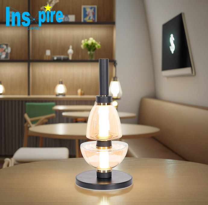Luxury Cafe Dining Table Light Glass Light Nordic Creative Decorative Glass Ball Vertical Table Lamp