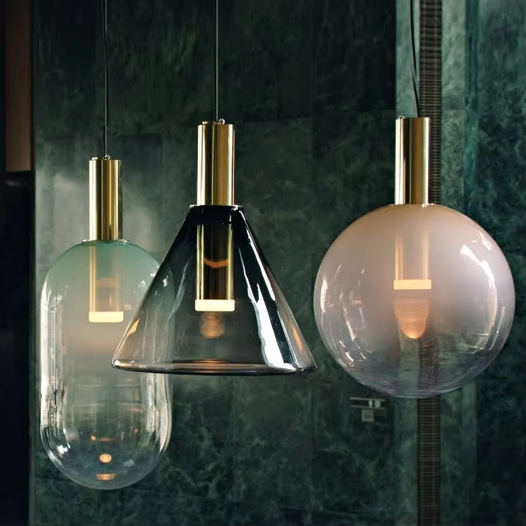 Nordic Colorful Glass Pendant Lamp Creative Glass Ball Dinning Lamp Pendant Light for Bar Restaurant Living Room
