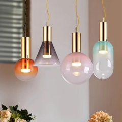 Nordic Colorful Glass Pendant Lamp Creative Glass Ball Dinning Lamp Pendant Light for Bar Restaurant Living Room