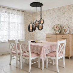 Vintage Industrial LED Pendant Light Retro Dining Table Chandelier Smoky Grey Kitchen Island Glass Pendant Light