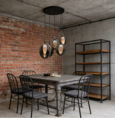 Vintage Industrial LED Pendant Light Retro Dining Table Chandelier Smoky Grey Kitchen Island Glass Pendant Light