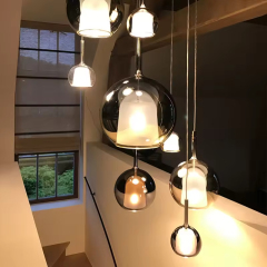 Minimalist Led Indoor Pendant Lamp Glass Metal Kitchen Living Room Decorative Hanging Lamp for Diner Table
