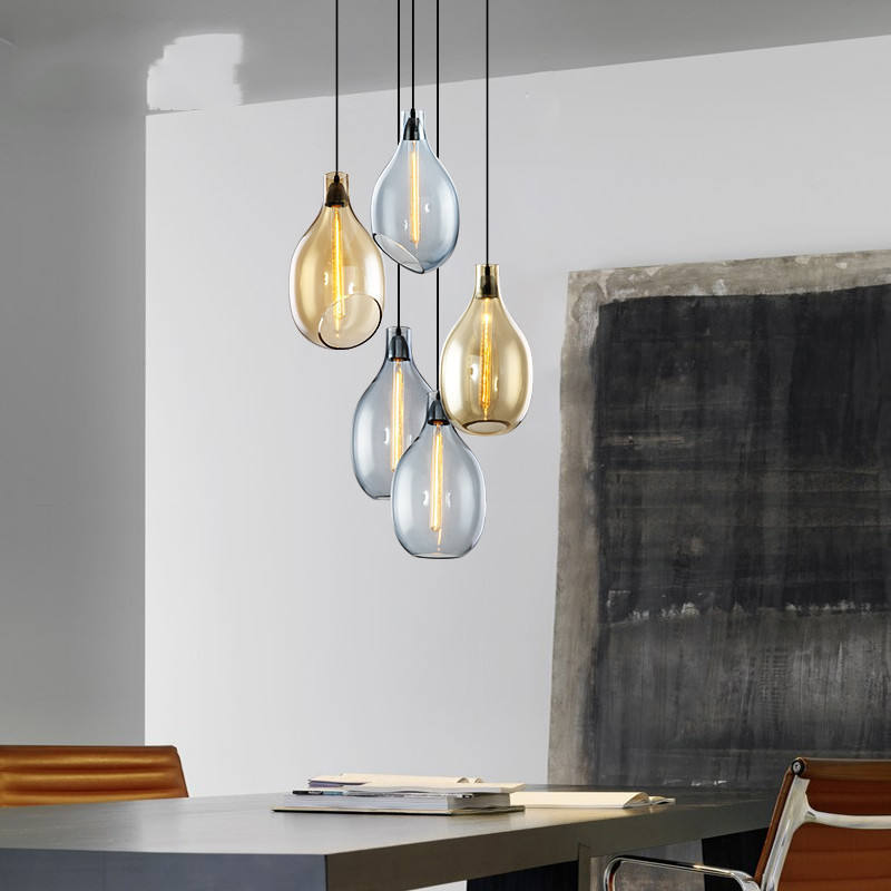 Nordic Glass Pendant Light Fixture Minimalist Kitchen Island Dining Table Living Room LED Glass Pendant Lamp