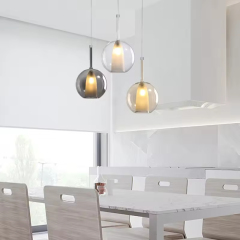 Minimalist Led Indoor Pendant Lamp Glass Metal Kitchen Living Room Decorative Hanging Lamp for Diner Table