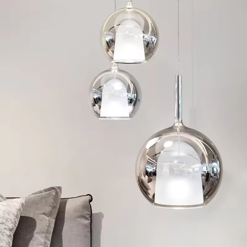 Minimalist Led Indoor Pendant Lamp Glass Metal Kitchen Living Room Decorative Hanging Lamp for Diner Table