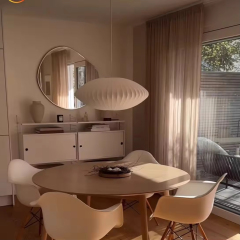 Modern Silk Lantern Pendant Light Round Fabric Nelson Bubble Pendant Lamp Light Chandelier for Living Room Home Hotel