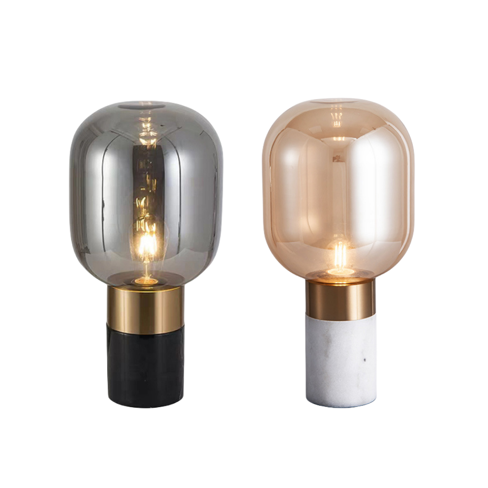 Modern Indoor Home Minimalist Study Bedroom Bedside Lamp Glass Light Luxury Decorative Table Lamp
