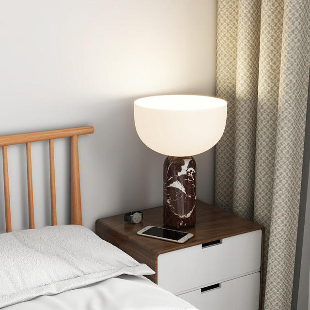 Nordic Creative Table Lamp Home Living Room Bedside Decorative Hotel Marble Base Glass Table Lamp for Bedroom