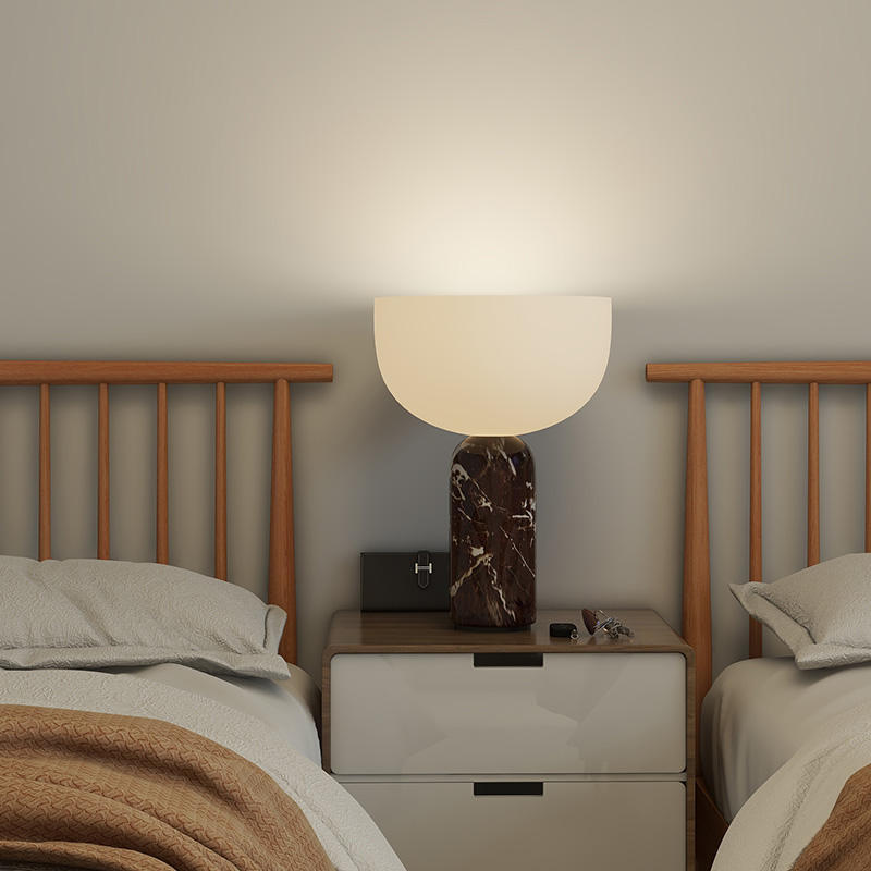 Nordic Creative Table Lamp Home Living Room Bedside Decorative Hotel Marble Base Glass Table Lamp for Bedroom