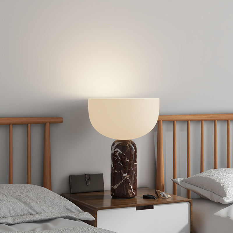 Nordic Creative Table Lamp Home Living Room Bedside Decorative Hotel Marble Base Glass Table Lamp for Bedroom