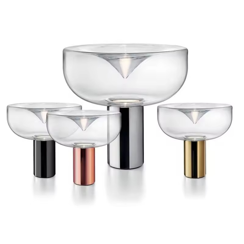 Nordic Modern Creative Table Lamp Bedroom Bedside Hotel Luxury  Decorative Metal Base Desk Glass Table Lamp