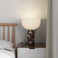 Nordic Creative Table Lamp Home Living Room Bedside Decorative Hotel Marble Base Glass Table Lamp for Bedroom