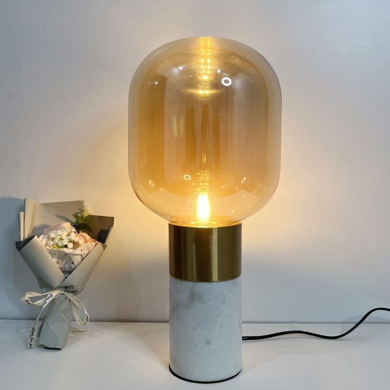 Modern Indoor Home Minimalist Study Bedroom Bedside Lamp Glass Light Luxury Decorative Table Lamp