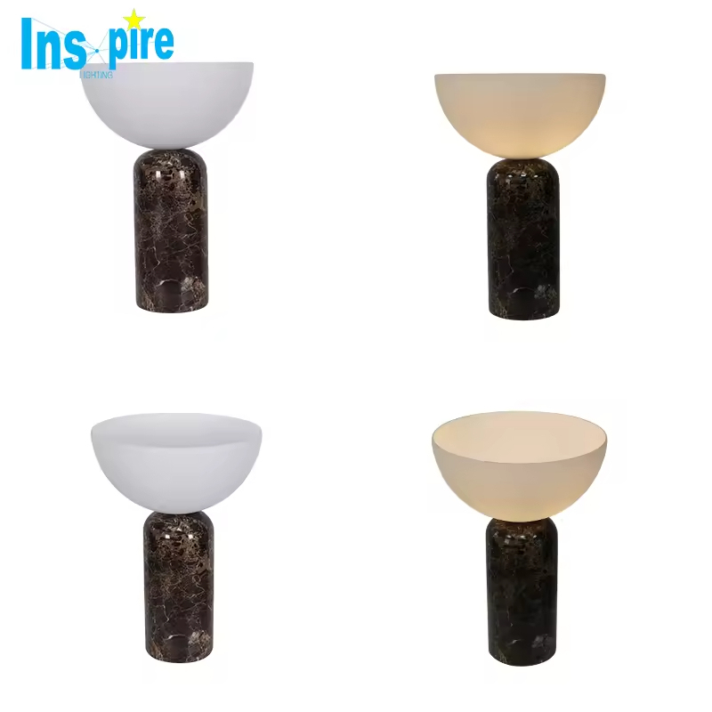 Nordic Creative Table Lamp Home Living Room Bedside Decorative Hotel Marble Base Glass Table Lamp for Bedroom
