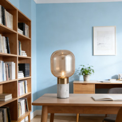 Modern Indoor Home Minimalist Study Bedroom Bedside Lamp Glass Light Luxury Decorative Table Lamp