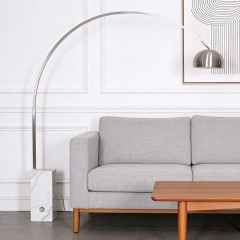Luxury Modern Led Indoor Lighting Bedroom Arc Study Marble Standing Fishing Light Hanging Floor Lamps for Living Room Decor