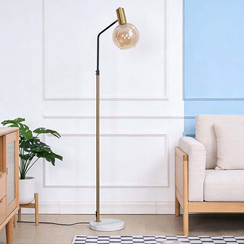 Italy Design Floor Standing Light Modern Gold E27 LED Home Living Room Decor Round Glass Ball Floor Lamps for Sofa Side