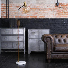 Italy Design Floor Standing Light Modern Gold E27 LED Home Living Room Decor Round Glass Ball Floor Lamps for Sofa Side