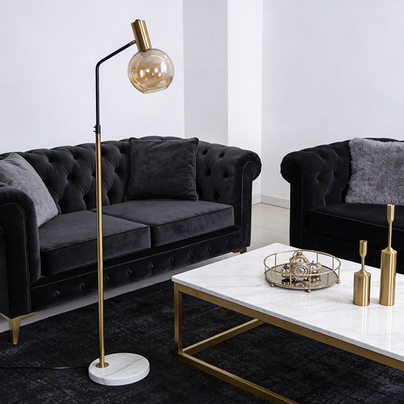 Italy Design Floor Standing Light Modern Gold E27 LED Home Living Room Decor Round Glass Ball Floor Lamps for Sofa Side