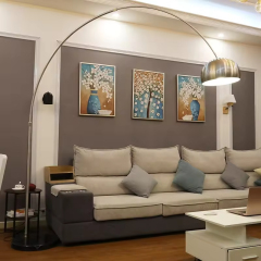 Luxury Modern Led Indoor Lighting Bedroom Arc Study Marble Standing Fishing Light Hanging Floor Lamps for Living Room Decor