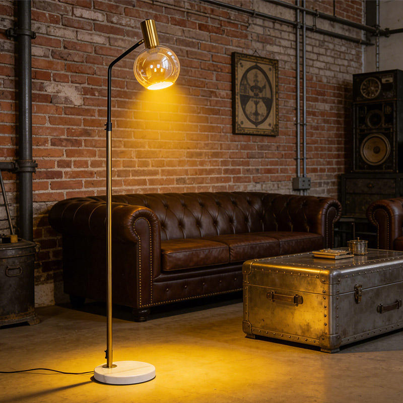 Italy Design Floor Standing Light Modern Gold E27 LED Home Living Room Decor Round Glass Ball Floor Lamps for Sofa Side