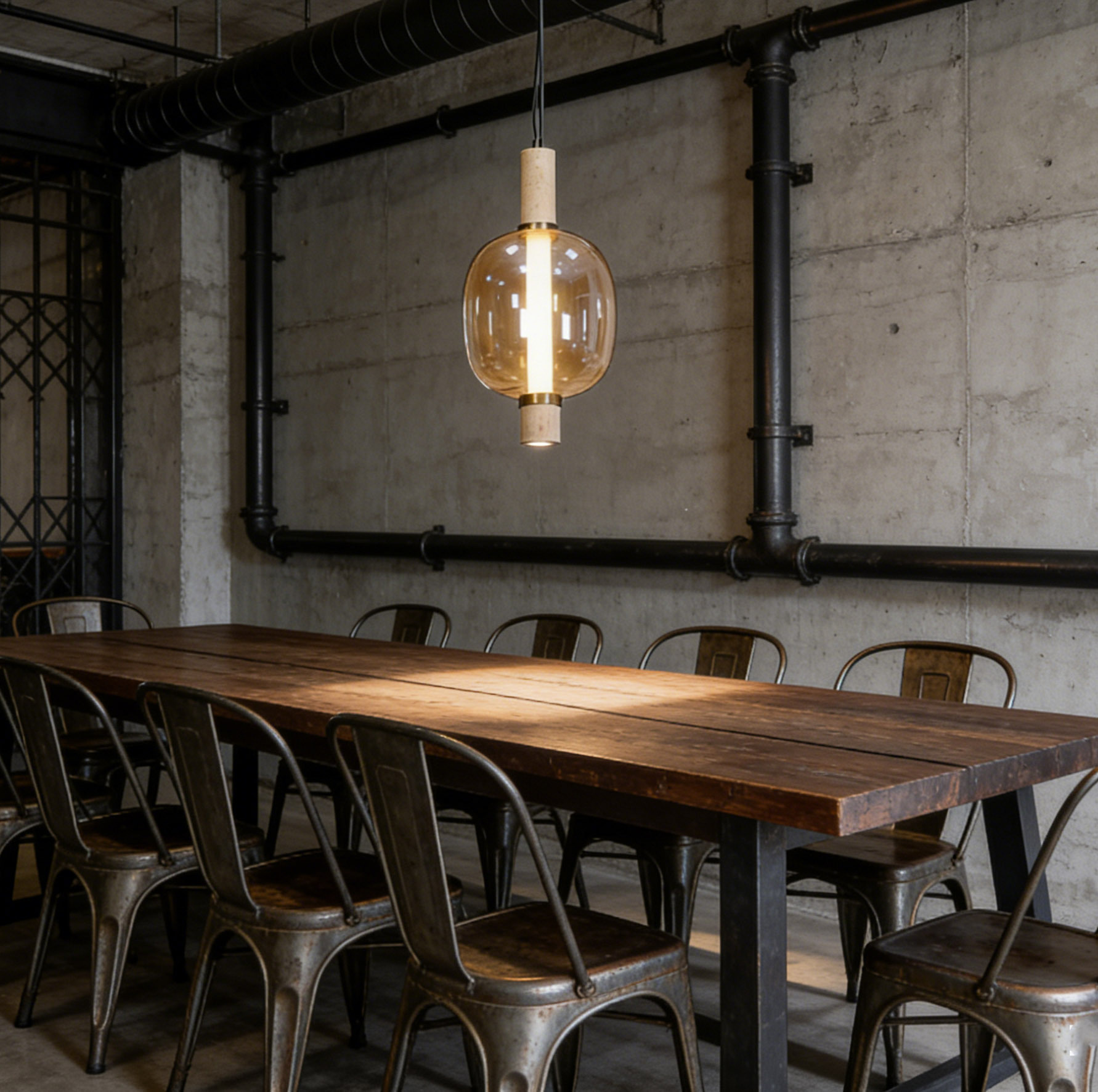 Nordic Bar Dinner Table Hanging Lamp Modern Postmodern Creative Amber Glass Pendant Light for Dining Room Restaurant