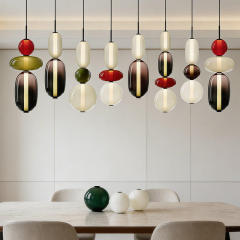 Modern Postmodern Creative Glass Pendant Light Villa Hotel Kitchen Dining Room Smoke Grey Glass Pendant Light