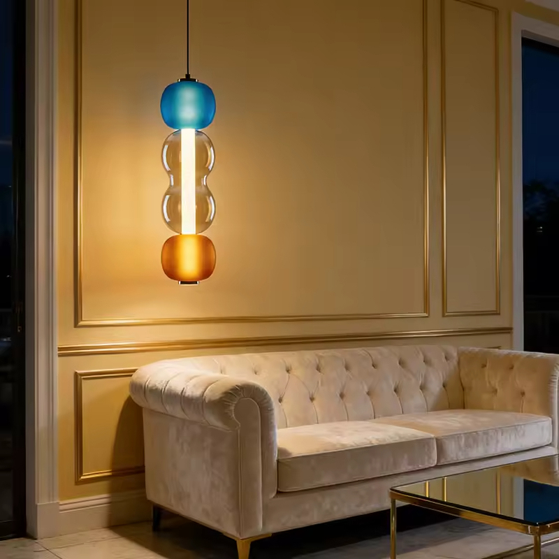 Nordic Minimalist LED Ceiling Light Modern Postmodern Creative Hotel Home Decor Glass Pendant Light for Bedside Living Room