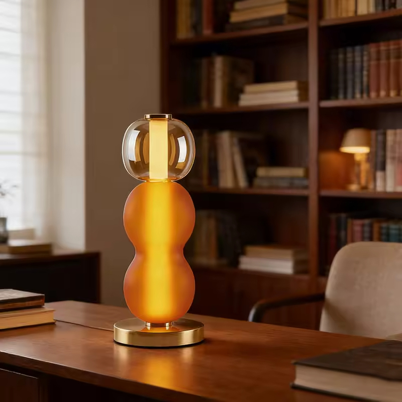 Modern Hotel Indoor Art Table Light Desk Lamp Glass Light Luxury Decorative Table Lamp for Reading Room Bedside Living Room